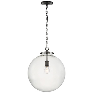 Katie - 15W 1 LED Large Globe Pendant In Traditional Style-19.25 Inches Tall and 16 Inches Wide