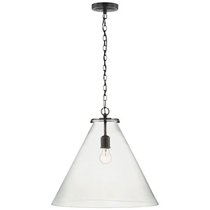 Katie - 15W 1 LED Large Conical Pendant In Traditional Style-18.25 Inches Tall and 20 Inches Wide - 1328446