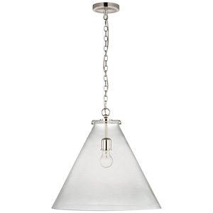 Katie - 15W 1 LED Large Conical Pendant In Traditional Style-18.25 Inches Tall and 20 Inches Wide