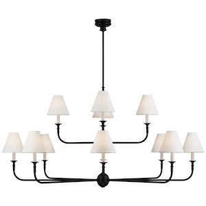 Piaf - 78W 12 LED Grande 2-Tier Chandelier In Casual Style-29 Inches Tall and 58 Inches Wide - 1112582