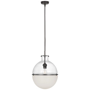 Maxey - 15W 1 LED Globe Pendant In Modern Style-19.25 Inches Tall and 13.5 Inches Wide
