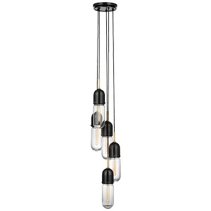 Junio - 40W 5 LED Chandelier In Modern Style-17 Inches Tall and 9.25 Inches Wide
