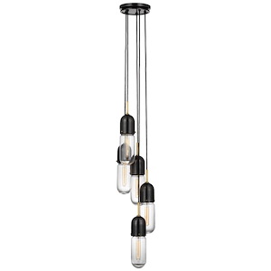 Junio - 40W 5 LED Pendant In Modern Style-17 Inches Tall and 9.25 Inches Wide