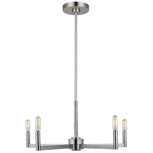 Fullton-5 Light Chandelier In Modern Style-10.5 Inch Tall and 24 Inch Wide