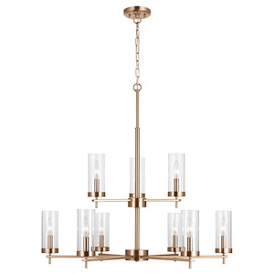 Zire-9 Light Chandelier In Modern Style-30.25 Inch Tall and 32 Inch Wide