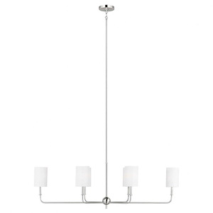 Foxdale-6 Light Linear Chandelier In Transitional Style-14 Inch Tall and 44 Inch Wide