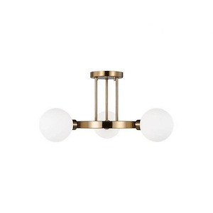 Clybourn-3 Light Semi-Flush Mount In Modern Style-10 Inch Tall and 21 Inch Wide - 1286240
