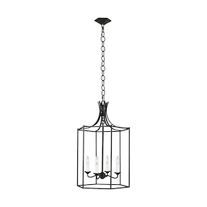 Generation Lighting-Bantry House-4 Light Medium Outdoor Hanging Lantern in Uptown Chic Style-17 Inch Wide by 27 Inch Tall - 936794