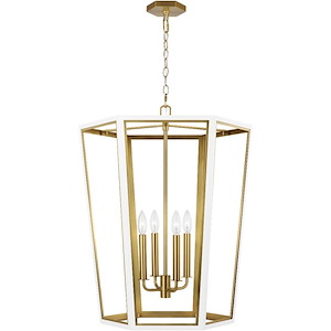 Generation Lighting-Curt-4 Light Medium Lantern In Transitional Style-26.88 Inch Tall and 21.38 Inch Wide