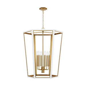 Generation Lighting-Curt-6 Light Large Lantern In Transitional Style-32.38 Inch Tall and 26.63 Inch Wide