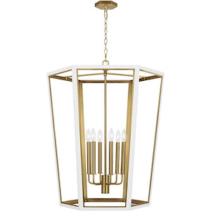 Generation Lighting-Curt-6 Light Large Lantern In Transitional Style-32.38 Inch Tall and 26.63 Inch Wide