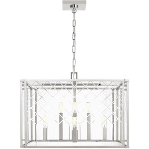 Generation Lighting-Erro-8 Light Large Pendant In Transitional Style-18.13 Inch Tall and 24 Inch Wide