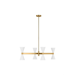 Generation Lighting-Albertine-8 Light Linear Chandelier In Mid-Century Modern Style-13.13 Inch Tall and 24 Inch Wide