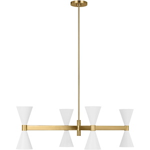 Generation Lighting-Albertine-8 Light Linear Chandelier In Mid-Century Modern Style-13.13 Inch Tall and 24 Inch Wide