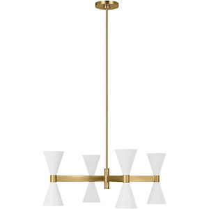 Generation Lighting-Albertine-8 Light Extra Large Linear Chandelier In Mid-Century Modern Style-13.13 Inch Tall and 48 Inch Wide