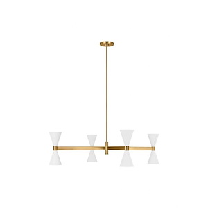 Generation Lighting-Albertine-8 Light Large Linear Chandelier In Mid-Century Modern Style-13.13 Inch Tall and 32 Inch Wide