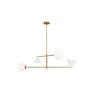Generation Lighting-Cosmo-4 Light Extra Large Chandelier In Mid-Century Modern Style-16.13 Inch Tall and 48 Inch Wide