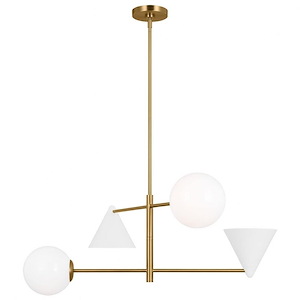 Generation Lighting-Cosmo-4 Light Large Chandelier In Mid-Century Modern Style-16.13 Inch Tall and 36 Inch Wide