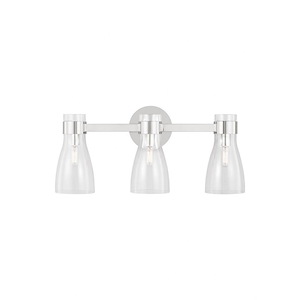 Generation Lighting-Moritz-3 Light Bath Vanity In Mid-Century Modern Style-11 Inch Tall and 24 Inch Wide - 1072396