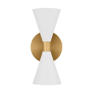 Generation Lighting-Albertine-2 Light Large Wall Sconce In Mid-Century Modern Style-13.13 Inch Tall and 5 Inch Wide