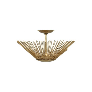 Generation Lighting-Ah Alexa Hampton Collection-Helios-Three Light Semi-Flush Mount In Uptown Chic Style-17 Inch Wide By 19 Inch Tall - 906901