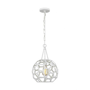 Generation Lighting-AH Alexa Hampton Collection-Feccetta-One Light Small Pendant in Modern Style-11 Inch Wide by 16.13 Inch Tall