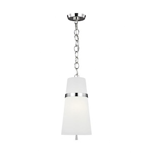 Generation Lighting-AH Alexa Hampton Collection-Cordtlandt-One Light Small Pendant in Transitional Style-8 Inch Wide by 18 Inch Tall