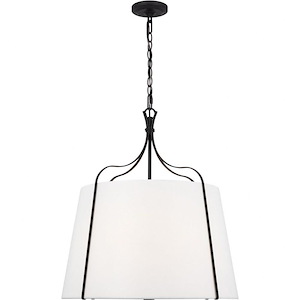 Generation Lighting-Leander-4 Light Large Hanging Shade Pendant In Transitional Style-27 Inch Tall and 24.25 Inch Wide