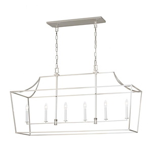 Southold by Chapman & Myers-Six Light Linear Island-17 Inch Wide by 25.38 Inch Tall - 993635