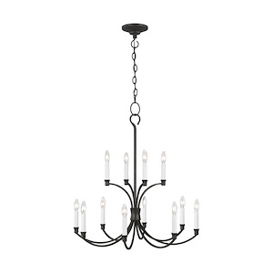 Generation Lighting-Westerly by Chapman & Myers-Twelve Light 2-Tier Chandelier-29.38 Inch Wide by 30 Inch Tall - 993567