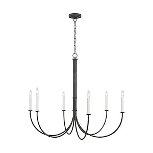 Generation Lighting-Champlain By Chapman &amp; Myers-6 Light Large Chandelier In French Country Style-41 Inch Wide By 34 Inch Tall