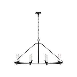 Generation Lighting-Keystone By Chapman &amp; Myers-Eight Light Oval Chandelier In Modern Style-24.63 Inch Wide By 25 Inch Tall