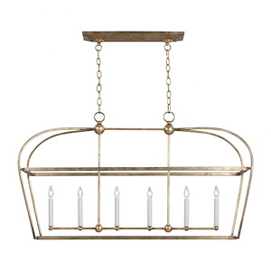 Stonington-6 Light Linear Lantern in Uptown Chic Style-18 Inch Wide by 28.5 Inch Tall - 937073