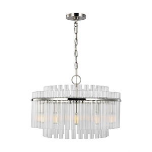 Generation Lighting-Beckett from C&amp;M by Chapman &amp; Myers-12 Light Medium Chandelier in Art Deco Style-24 Inch Wide by 16.25 Inch Tall
