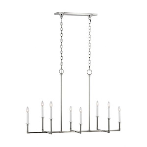 Generation Lighting-Bayview by Chapman &amp; Myers-8 Light Linear Chandelier in Uptown Chic Style-15.25 Inch Wide by 30 Inch Tall