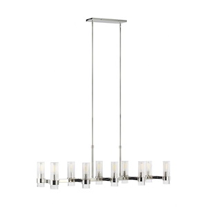 Generation Lighting-Geneva-10 Light Linear Chandelier in Mid-Century Rustic Style-14 Inch Wide by 8.88 Inch Tall - 936882