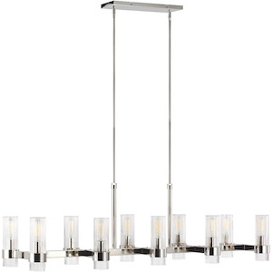 Generation Lighting-Geneva-10 Light Linear Chandelier in Mid-Century Rustic Style-14 Inch Wide by 8.88 Inch Tall - 936882