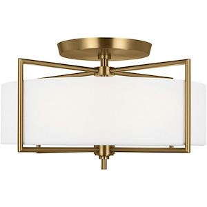 Generation Lighting-Perno-3 Light Large Semi-Flush Mount In Transitional Style-11.88 Inch Tall and 20 Inch Wide