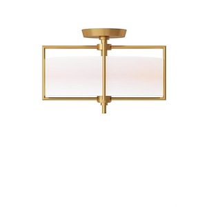 Generation Lighting-Perno-2 Light Medium Semi-Flush Mount In Transitional Style-10 Inch Tall and 15 Inch Wide - 1226742
