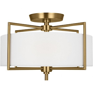 Generation Lighting-Perno-2 Light Medium Semi-Flush Mount In Transitional Style-10 Inch Tall and 15 Inch Wide