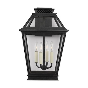 Generation Lighting-Falmouth By Chapman And Myers-4 Light Large Outdoor Wall Lantern In Traditional Style-12 Inch Wide By 19 Inch Tall