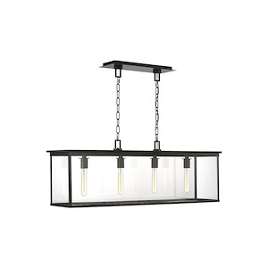 Generation Lighting-Freeport By Chapman &amp; Myers-4 Light Linear Outdoor Chandelier In Moden Style-10.5 Inch Wide By 14.5 Inch Tall