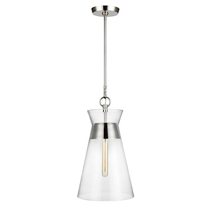 Generation Lighting-Atlantic from Chapman & Myers-One Light Pendant-10.63 Inch Wide by 18.13 Inch Tall - 993611