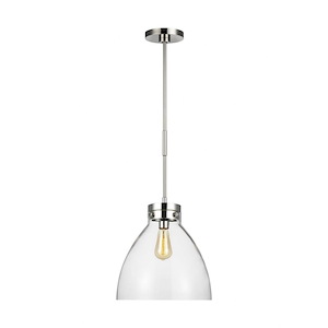 Generation Lighting-Garrett from Chapman &amp; Myers-1 Light Pendant in Modern Style-13.5 Inch Wide by 14.75 Inch Tall