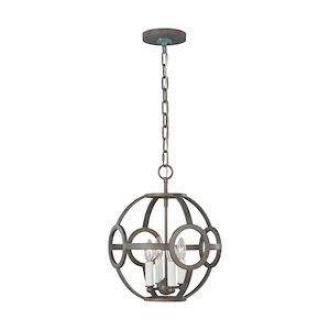 Generation Lighting-Green Park-4 Light Small Pendant In Rustic Modern Style-13.25 Inch Wide By 16.75 Inch Tall