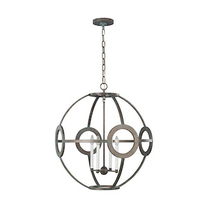 Generation Lighting-Green Park-4 Light Large Pendant In Rustic Modern Style-27.38 Inch Wide By 32 Inch Tall - 1227234