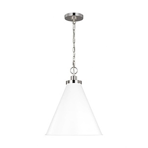Generation Lighting-Wellfleet-1 Light Medium Cone Pendant in Transitional Style-15.63 Inch Wide by 19 Inch Tall - 1044728