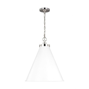 Generation Lighting-Wellfleet-1 Light Large Cone Pendant in Transitional Style-19.5 Inch Wide by 22.63 Inch Tall - 1044729