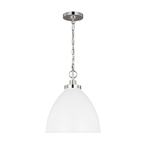 Generation Lighting-Wellfleet-1 Light Medium Dome Pendant in Transitional Style-15.63 Inch Wide by 13.5 Inch Tall - 1044730