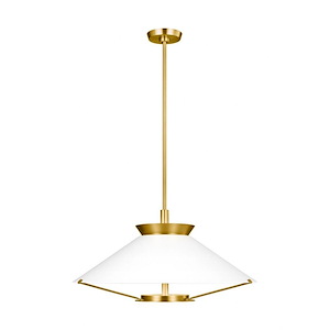 Generation Lighting-Ultra Light-20W 1 Led Wide Pendant In Contemporary And Modern Style-46 Inch Tall And 27.38 Inch Wide